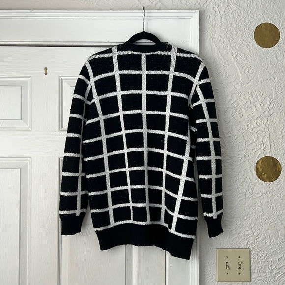 Windowpane Knit Cardigan - Picture 2 of 5